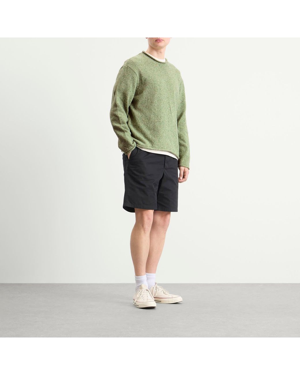 Folk Green Slouch Crew Jumper for men