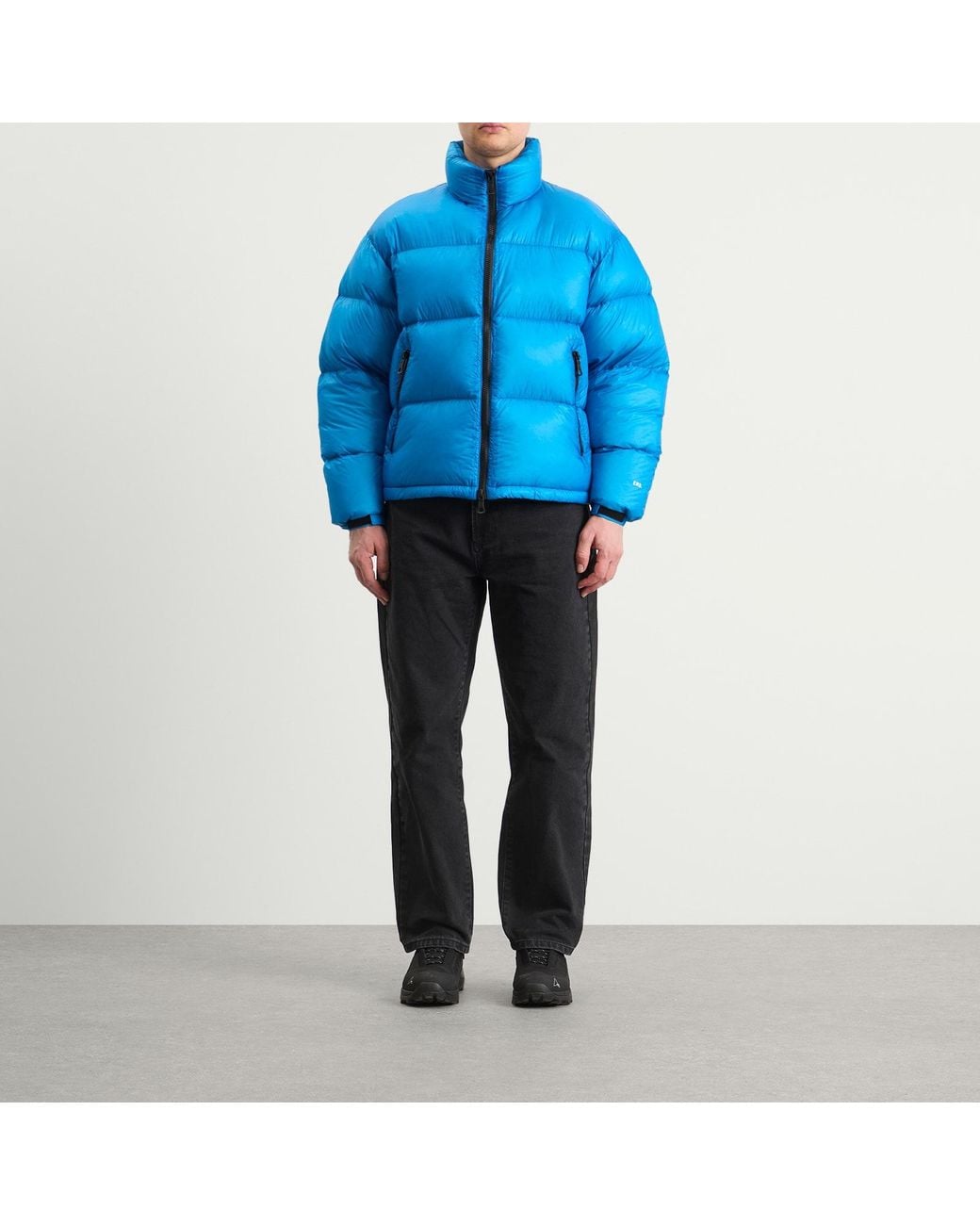 MKI Miyuki-Zoku Blue Translucent Funnel Neck Bubble Jacket Presented By End for men
