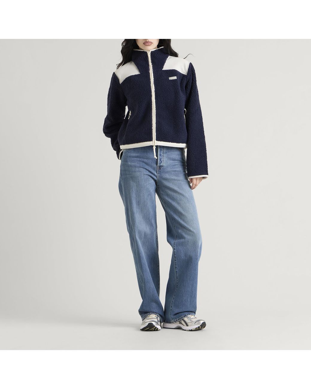 Skims Blue Teddy Boxy Zip Up Jacket
