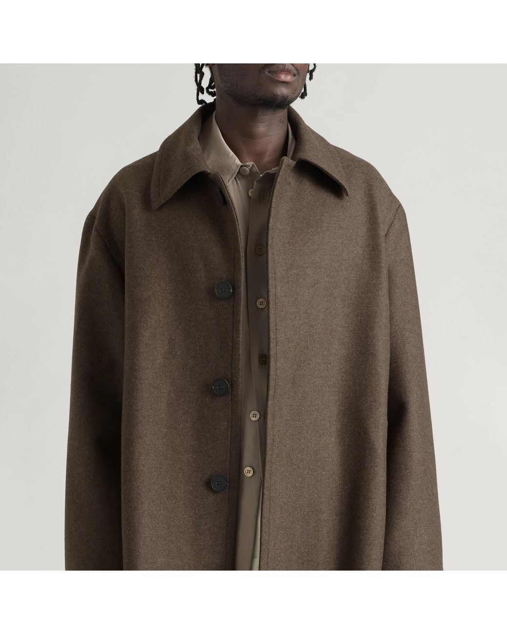 Studio Nicholson Brown Ady Cotton Overcoat for men