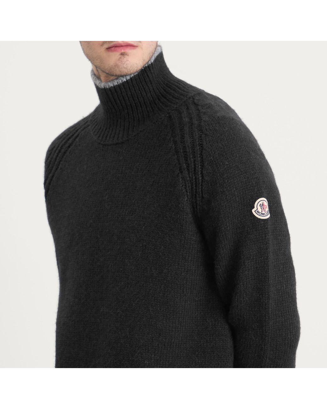 Moncler Black Alpaca Wool Roll Neck Jumper for men