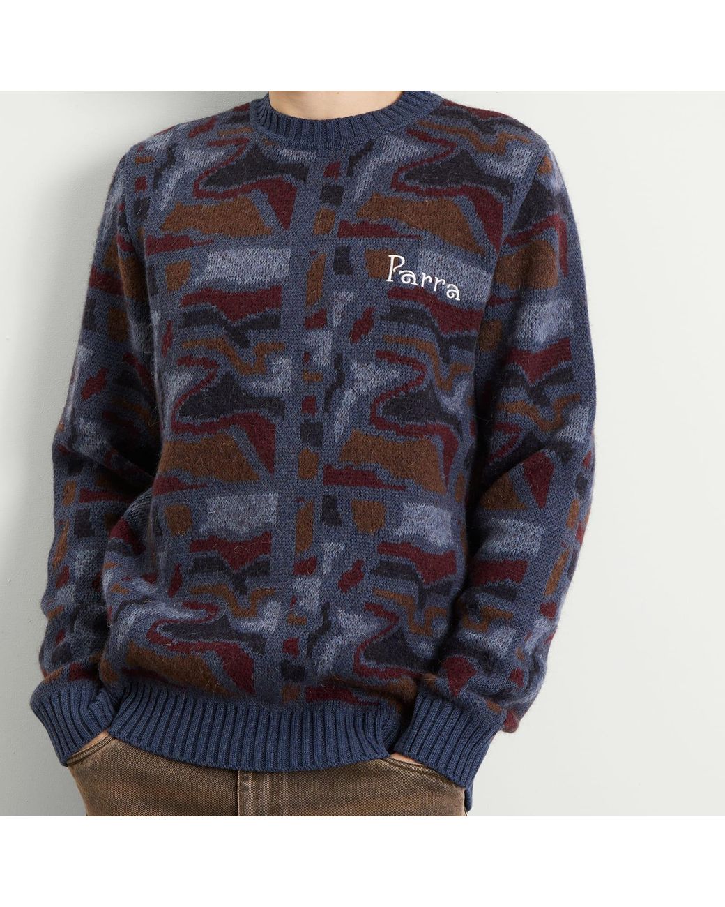 by Parra Blue Repeat Ftp Booster Knit Jumper for men