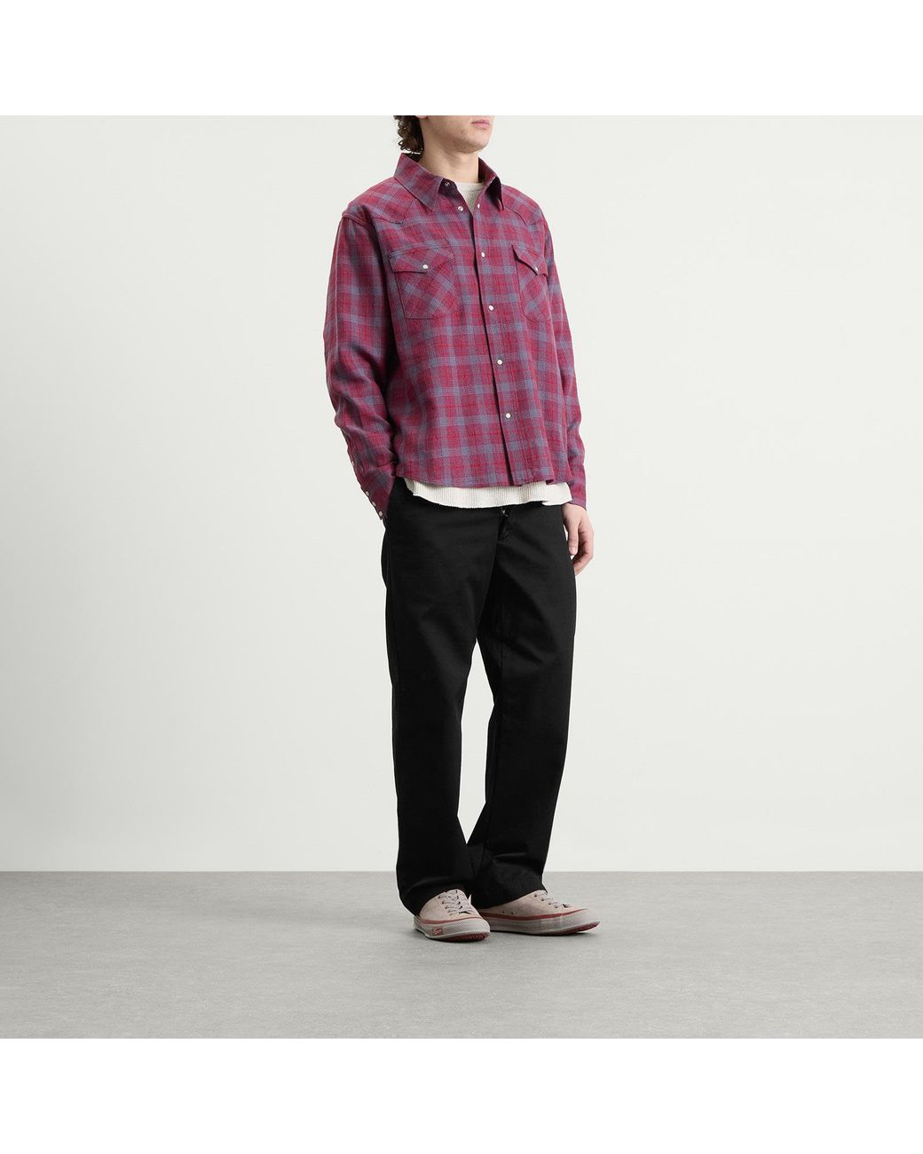 Visvim Purple Four Corners Check Shirt for men
