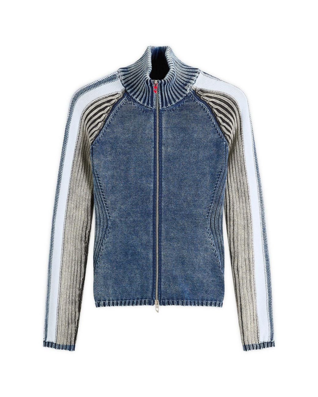 DIESEL Blue M-Estrella Ribbed Jacket