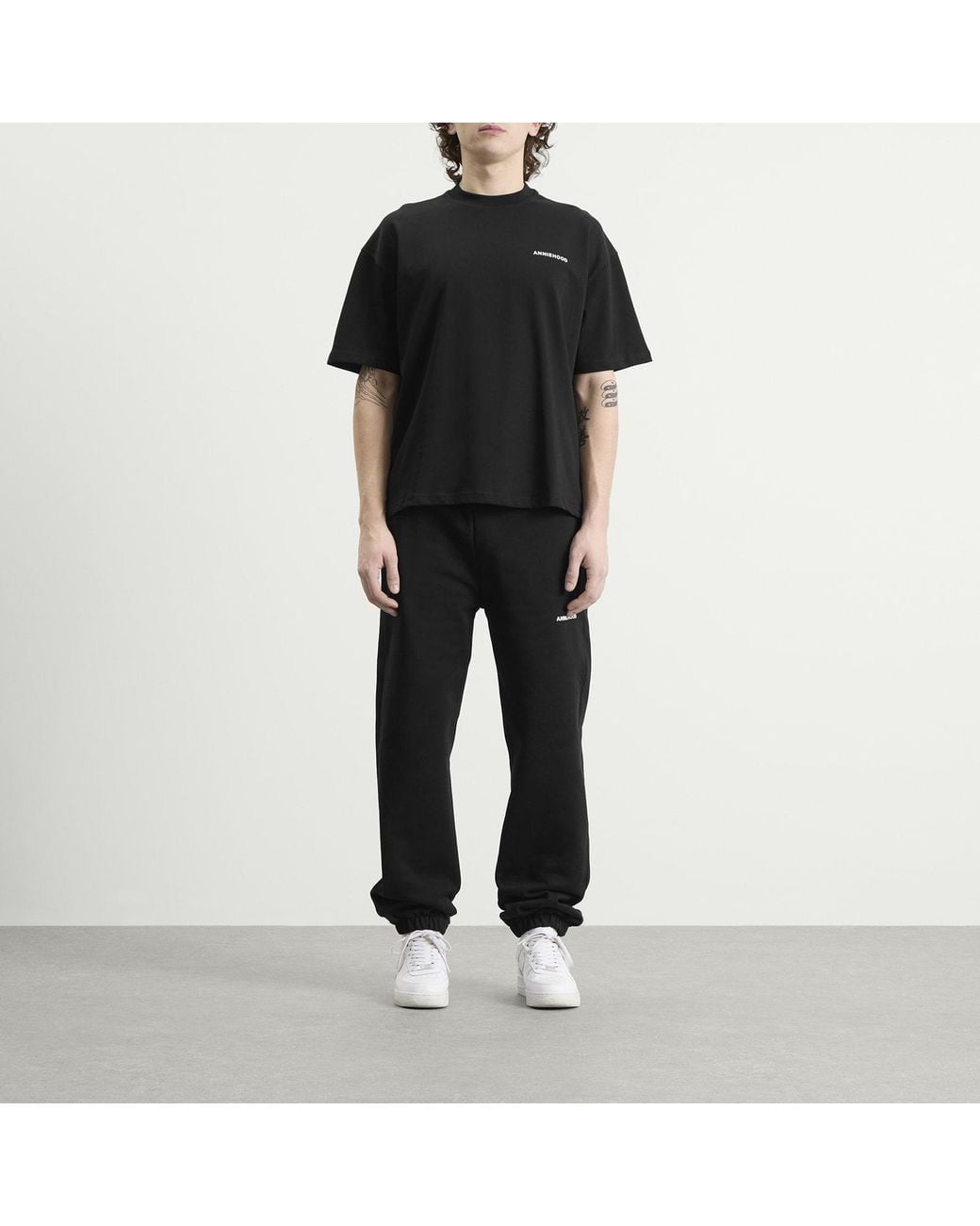 Annie Hood Black Mini Logo T-Shirt for men
