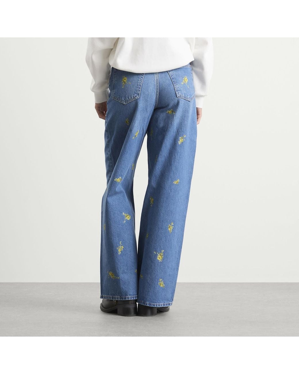 Ganni Blue Printed Flower Lari Jeans