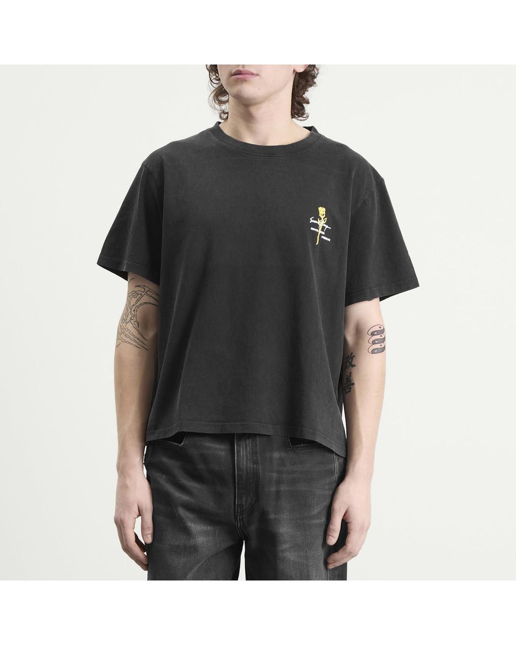 Second/Layer Second Layer Baby Baggy Rose T-Shirt in Black for Men