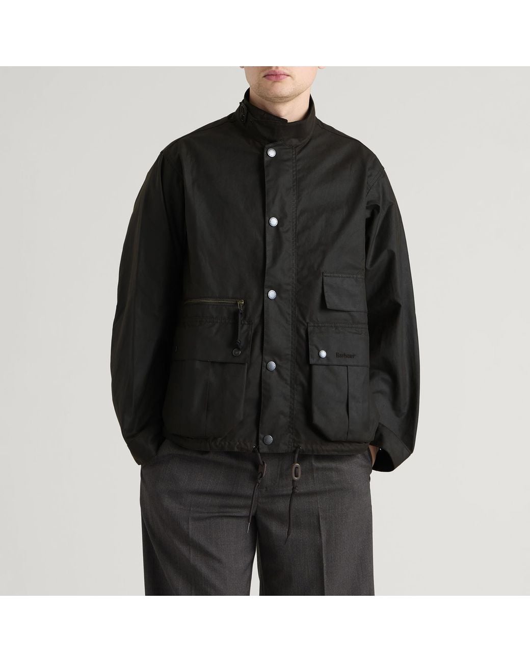 Barbour Black Heritage + Modified Ursula Wax Jacket for men