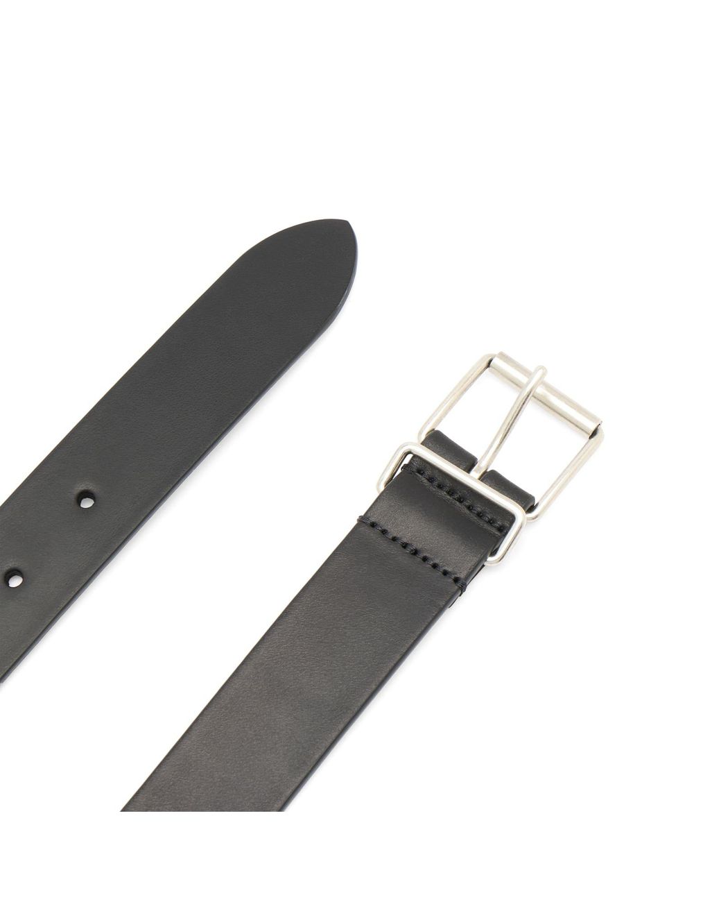 Andersons Black Andersons Narrow Leather Belt for men
