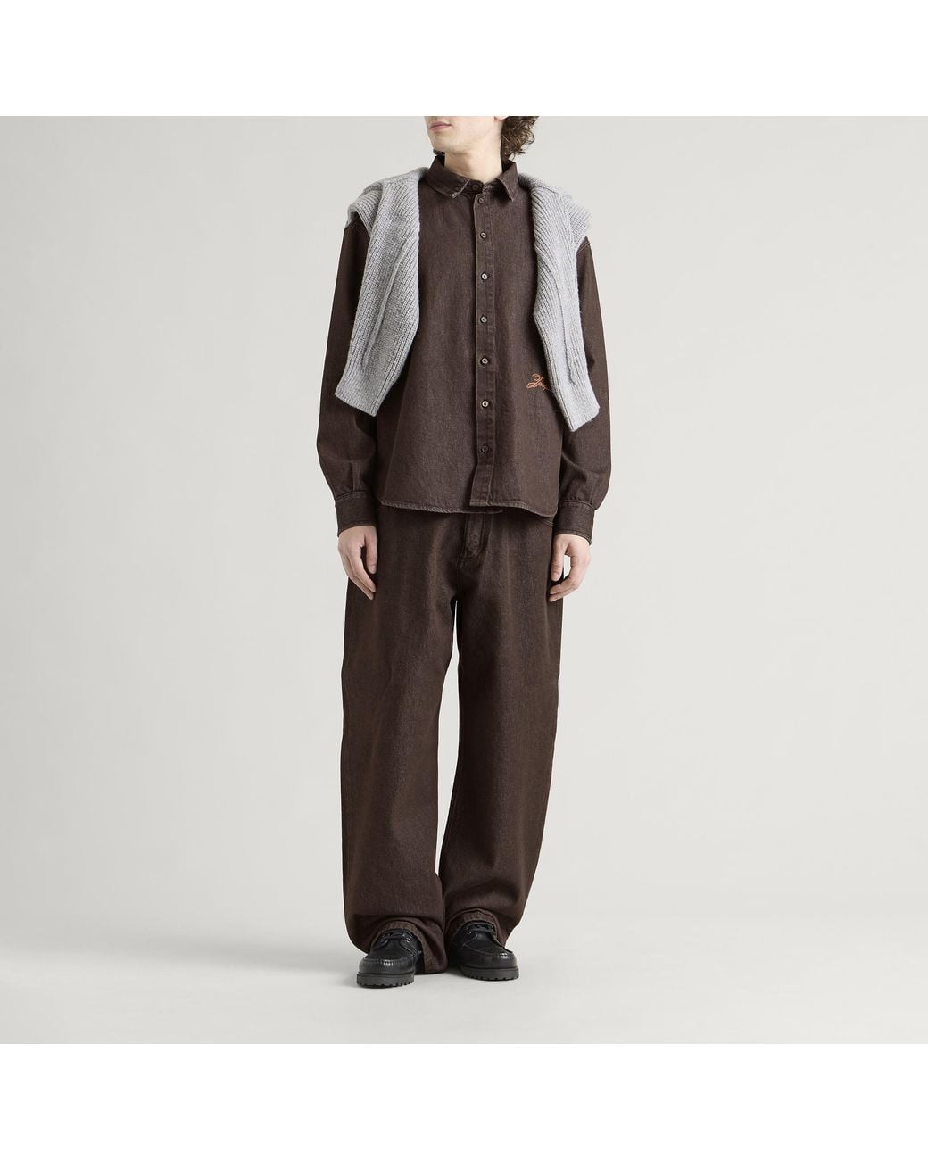 Jacquemus Brown Tempo Denim Straight Leg Jeans for men