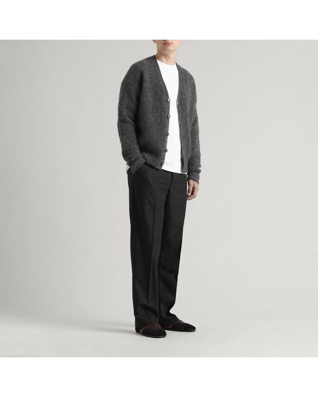 AMI Black Alpaca Cardigan With Adc for men