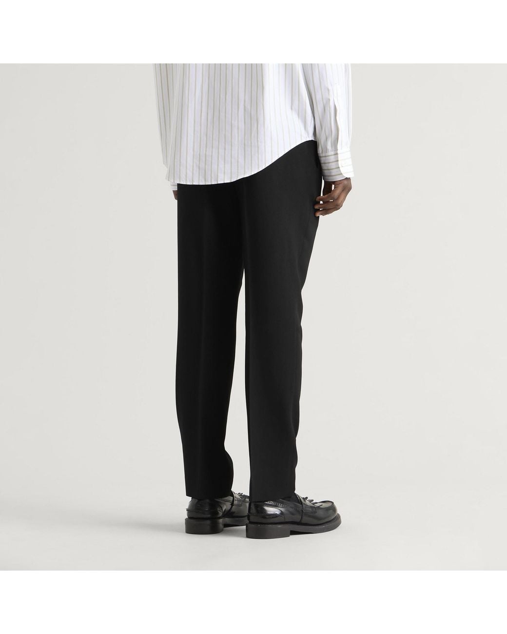 AMI Black Wool Elasticated Trousers for men