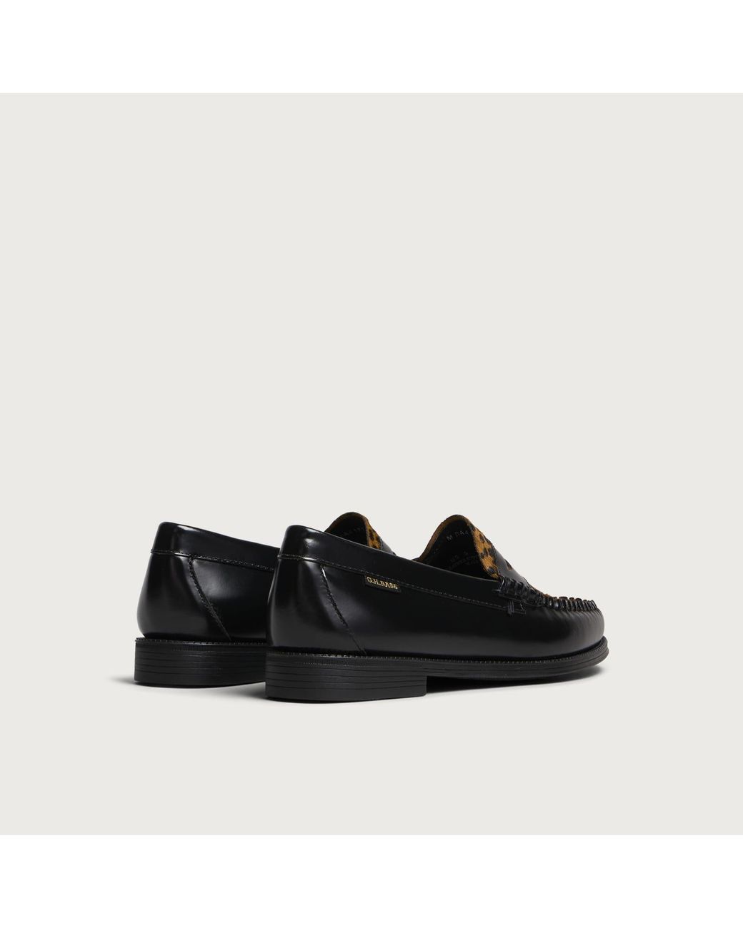 G.H.BASS Black Easy Weejun Penny Exotic Loafers