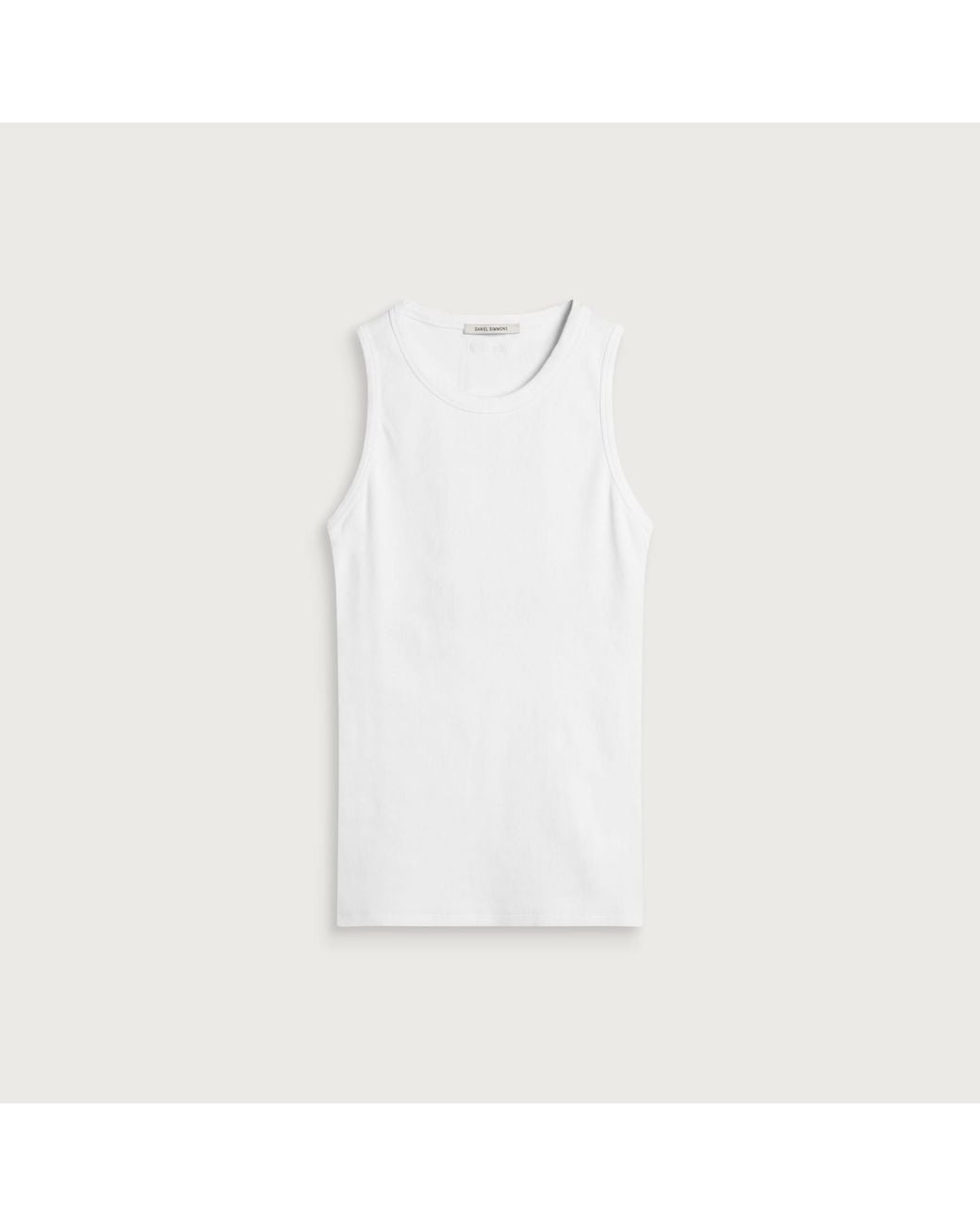 Daniel Simmons White Ribbed Vest for men