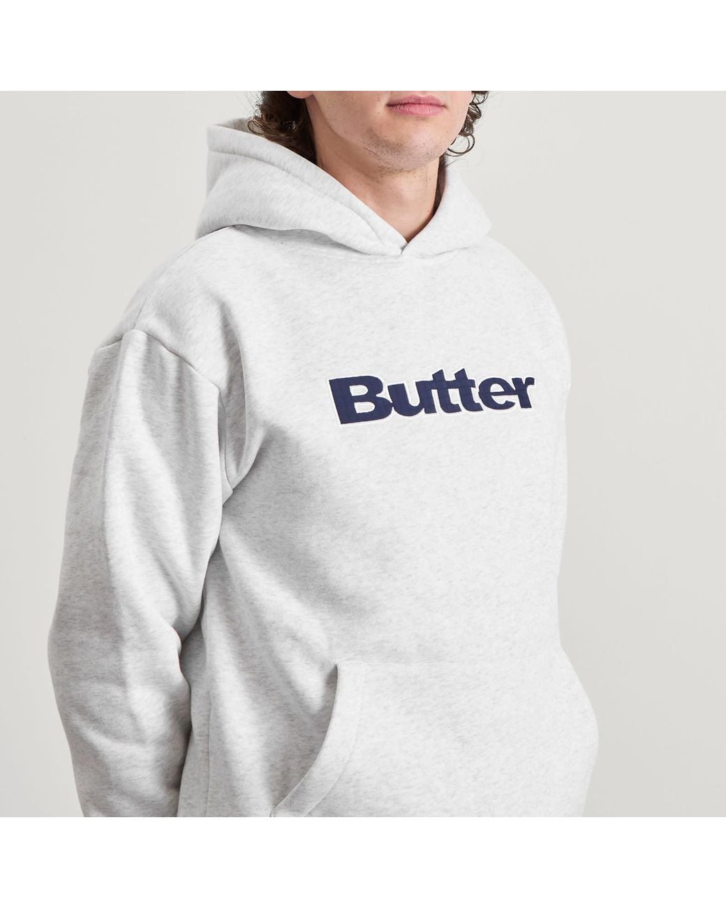 Butter Goods White Ripstop Logo Applique Hoodie for men
