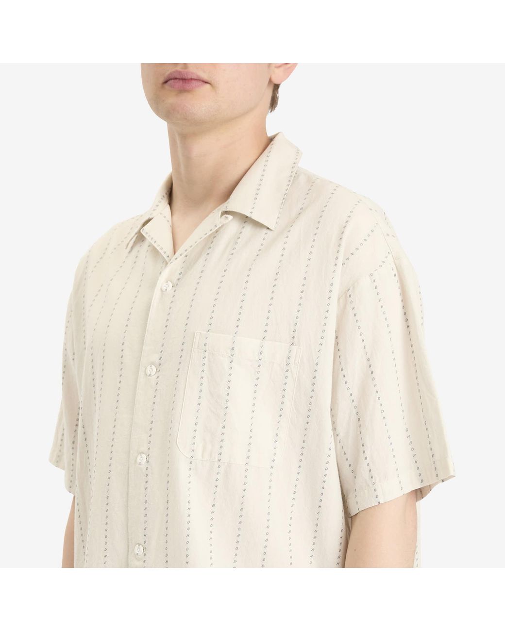Neighborhood Dobby Stripe Hawaiian Shirt in Natural for Men