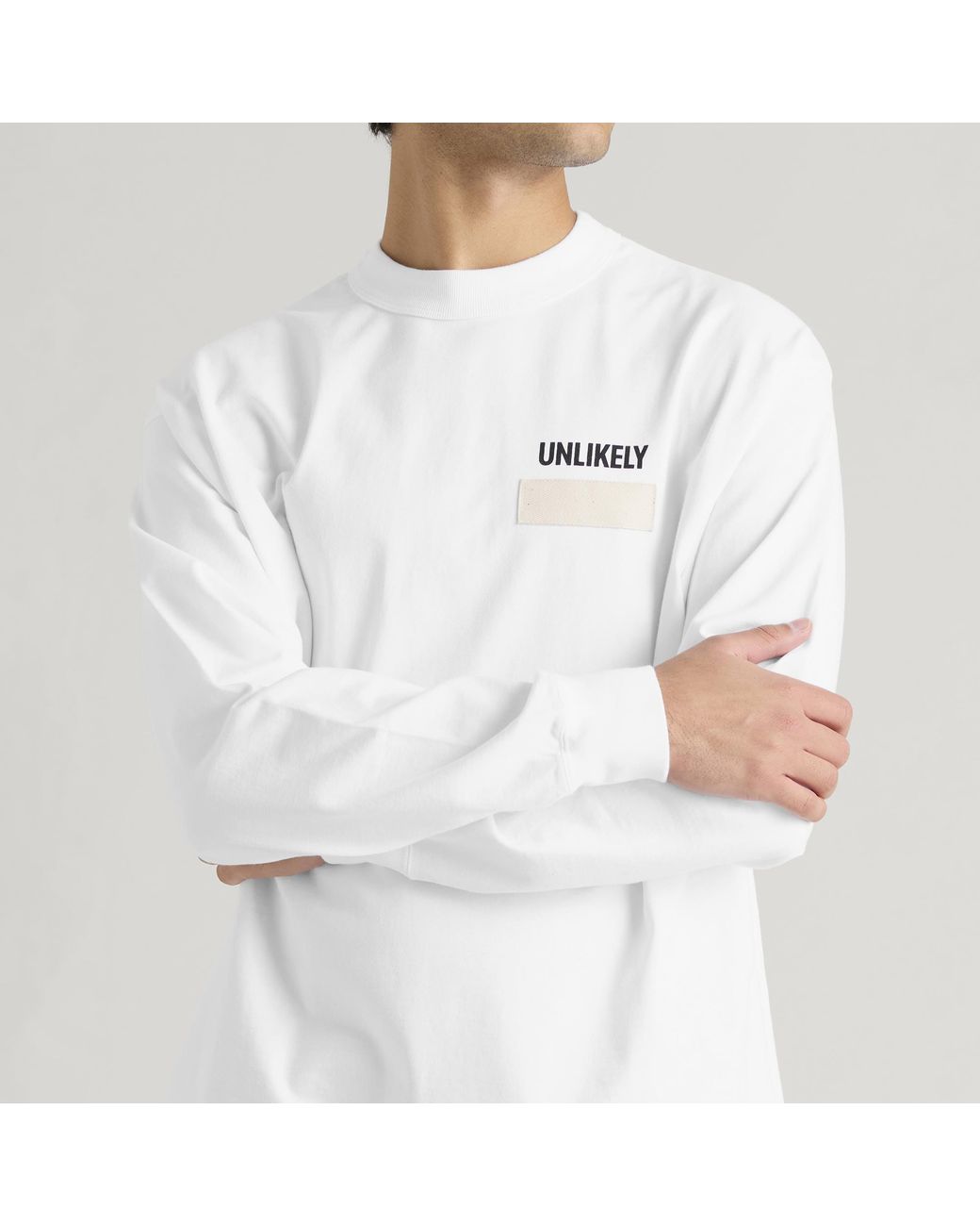 Unlikely Dry Goods White Long Sleeve Team T-Shirt for men