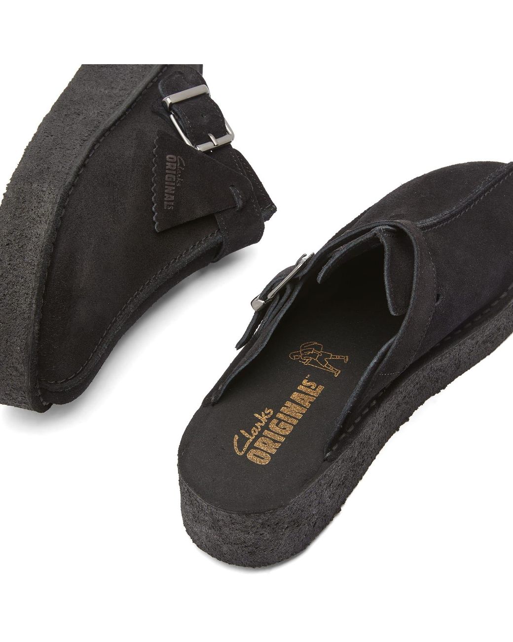 Clarks Trek Wedge Mule Shoes in Black | Lyst