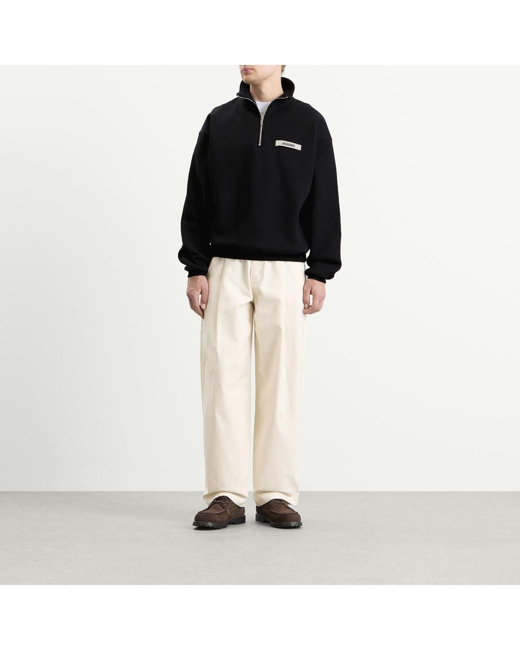 Jacquemus Black Grosgrain Zip Sweat for men