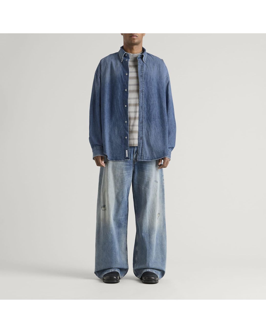 Acne Blue Setar Easy Denim Shirt for men