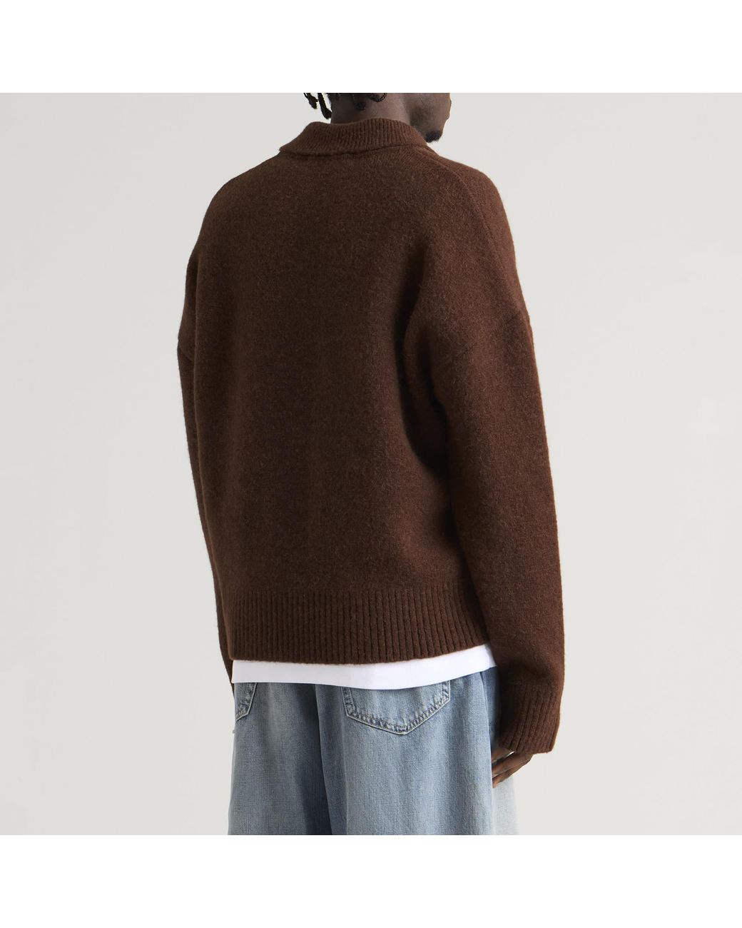 AMI Brown Contrasted Adc Polo for men
