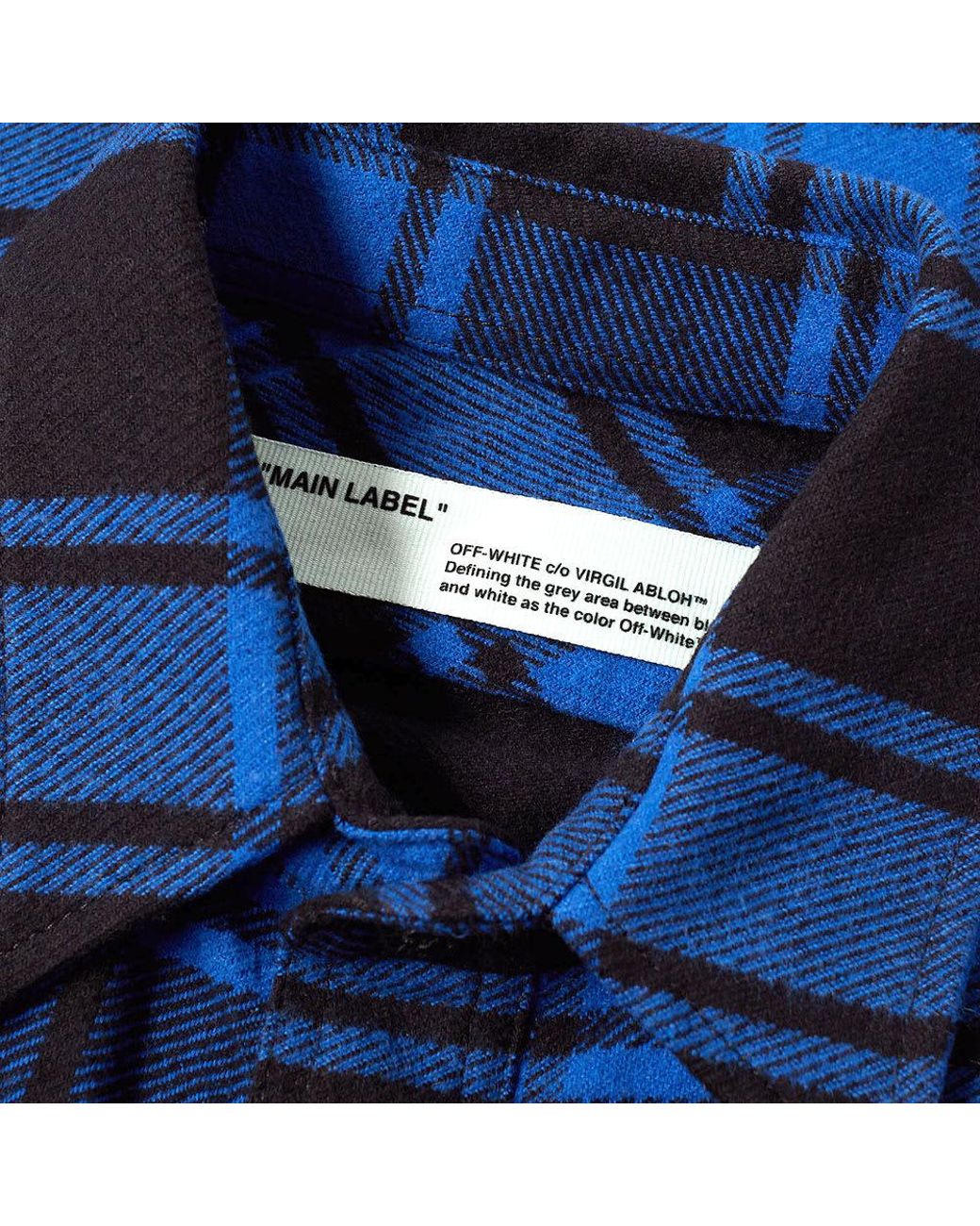 Off-White c/o Virgil Abloh Quote Flannel Shirt in Blue for Men 