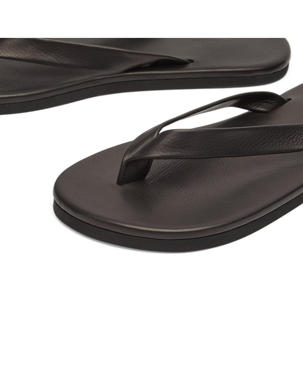 Auralee Black Soft Leather Flip-Flops