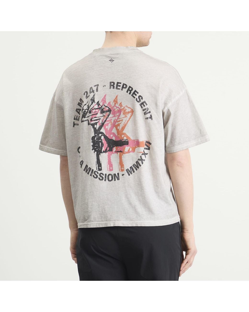 REPRESENT 247 White Torch Crop T-Shirt for men