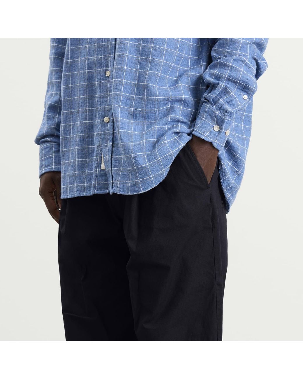 Folk Blue Drawcord Loose Trouser for men