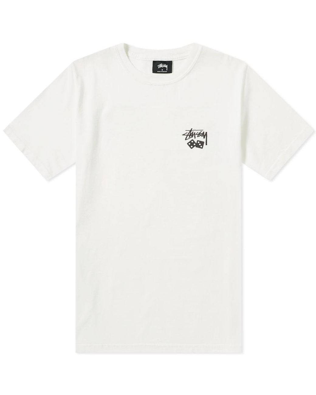 Stussy Cotton Dice Pigment Dyed Tee in White for Men - Lyst