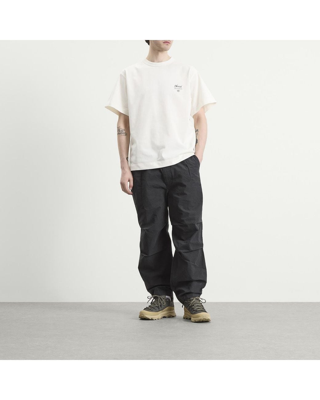 NANGA Black Dry Cotton Easy Trousers for men