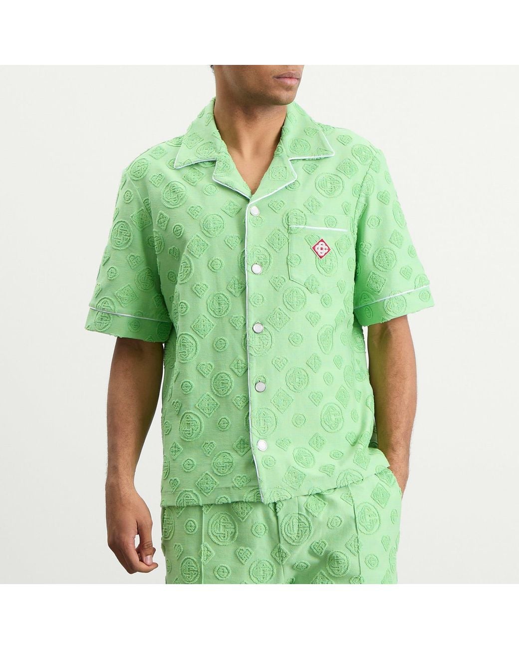 Casablanca Green Towelling Monogram Shirt for men