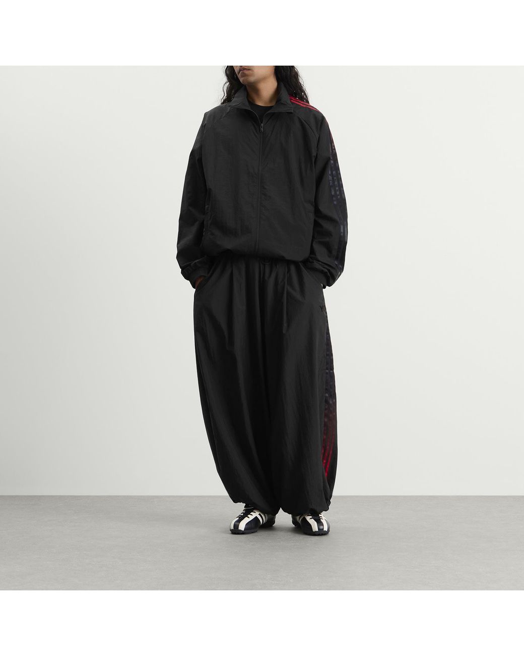 Y-3 Black Gradient Stripes Wide Leg Trousers for men
