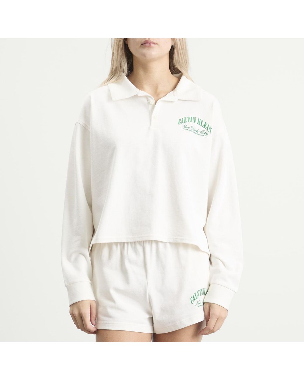 Calvin Klein White Logo Cotton Jersey Polo