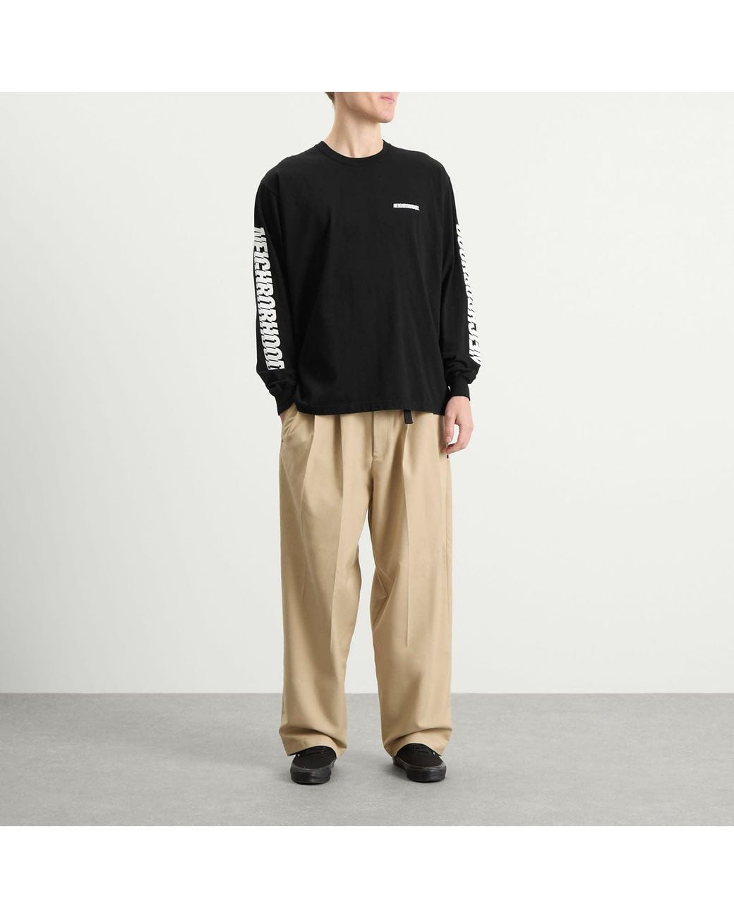 Neighborhood Ls-1 Distorted Logo Long Sleeve T-Shirt in Black for Men ...