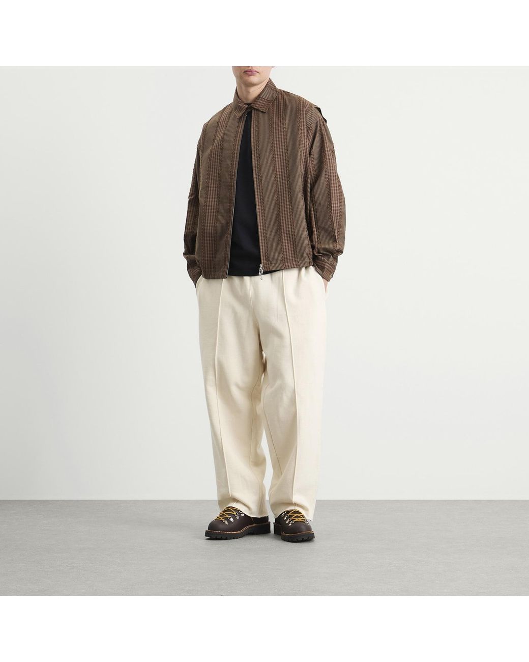 Merely Made Natural Pintuck Wide Trousers for men