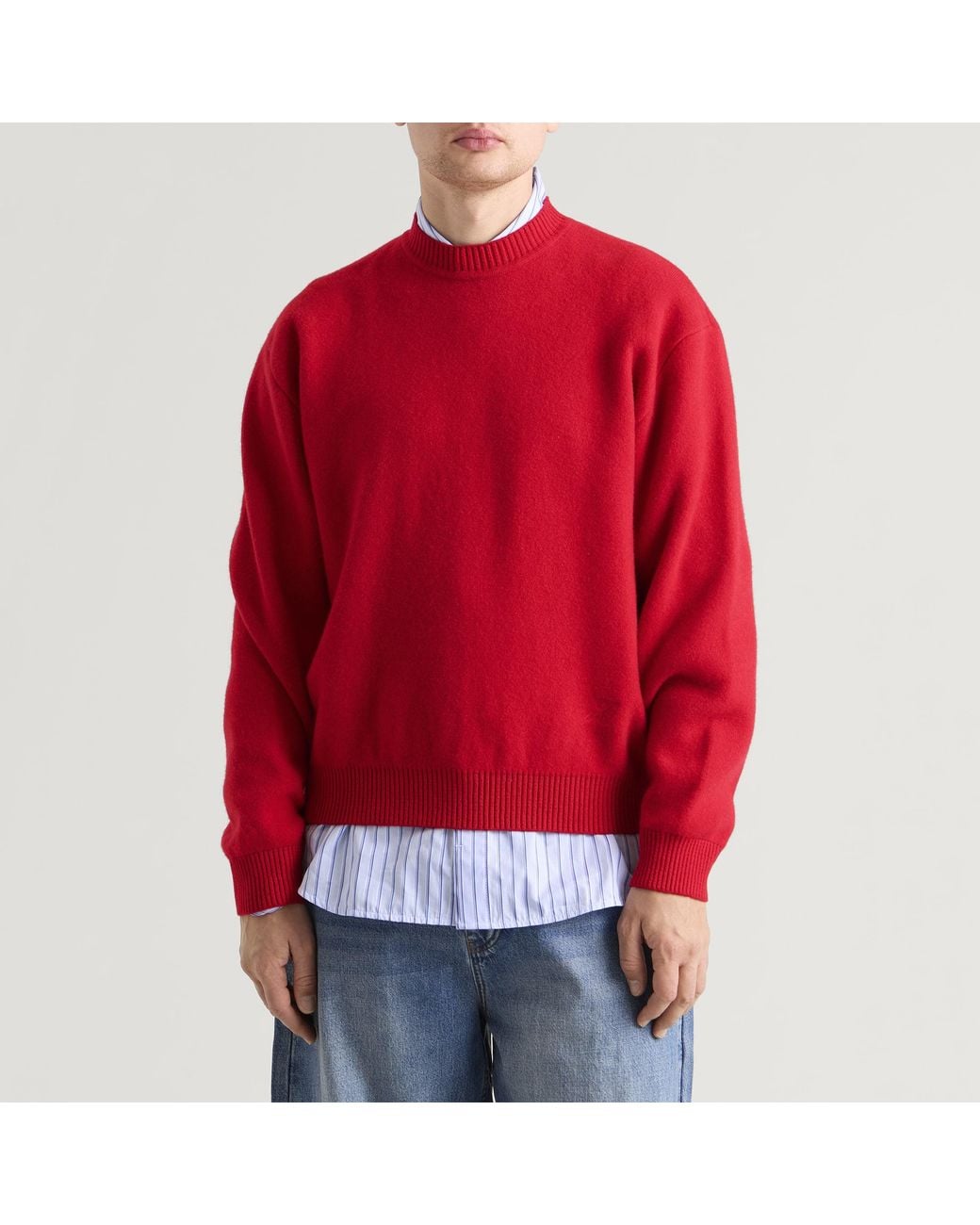 Jacquemus Red Wool Cashmere Jumper for men