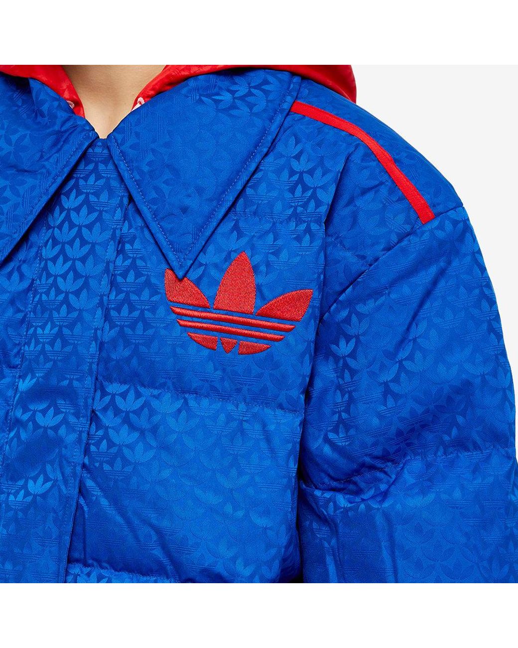 adidas Adicolor 70s Monogram Puffer Jacket in Blue | Lyst