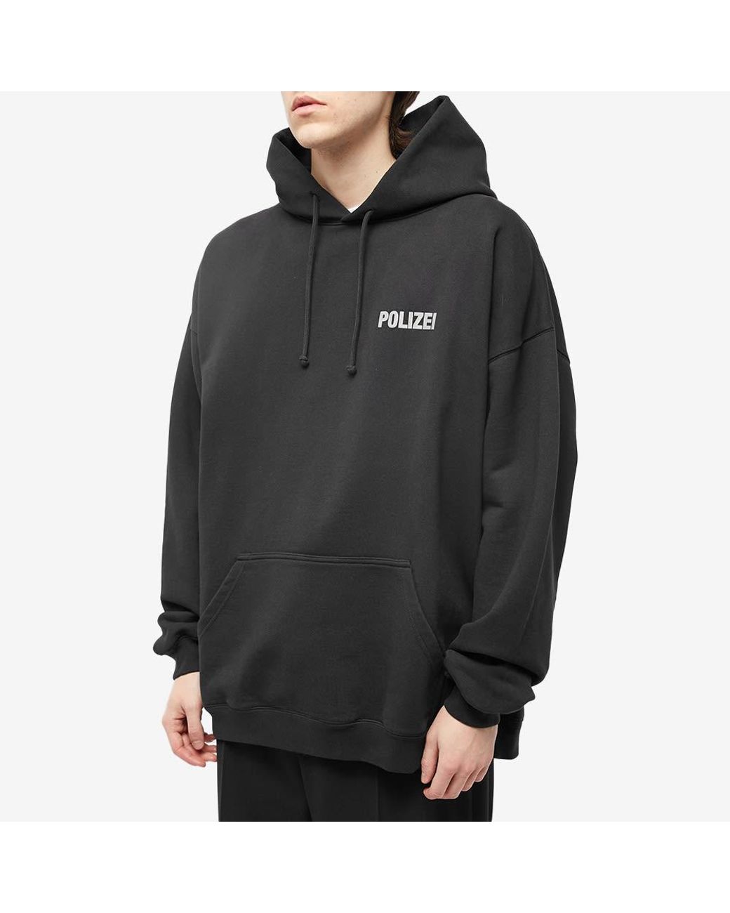 Vetements Polizei Popover Hoodie in Black for Men | Lyst Vetements Polizei Popover Hoodie in Black for Men | Lyst