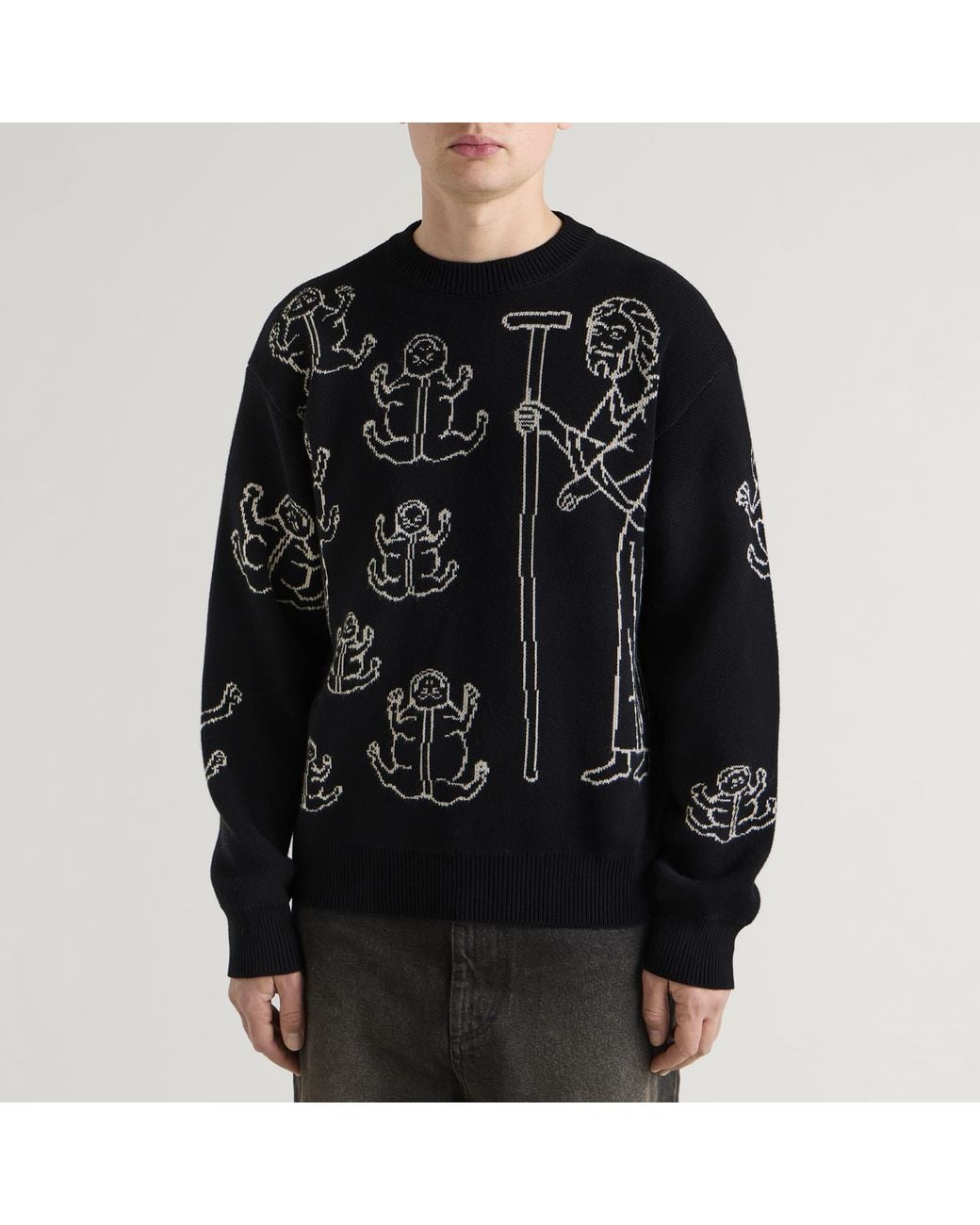 Heresy Black Frogs! Knit Jumper for men