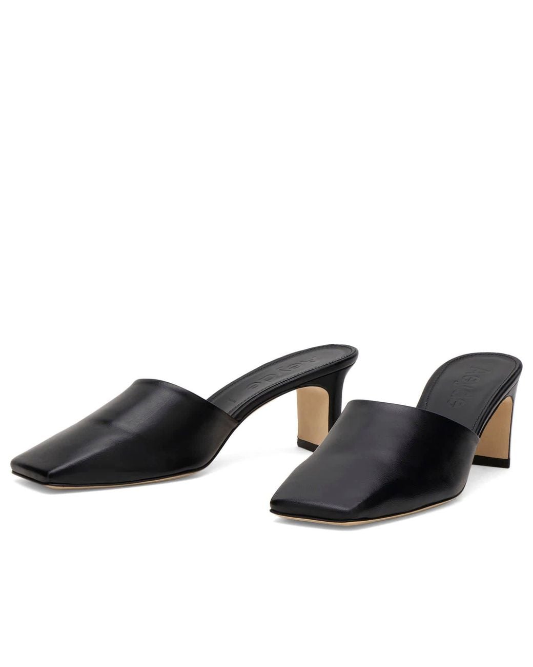 Aeyde Black Blithe Square Toe Mules