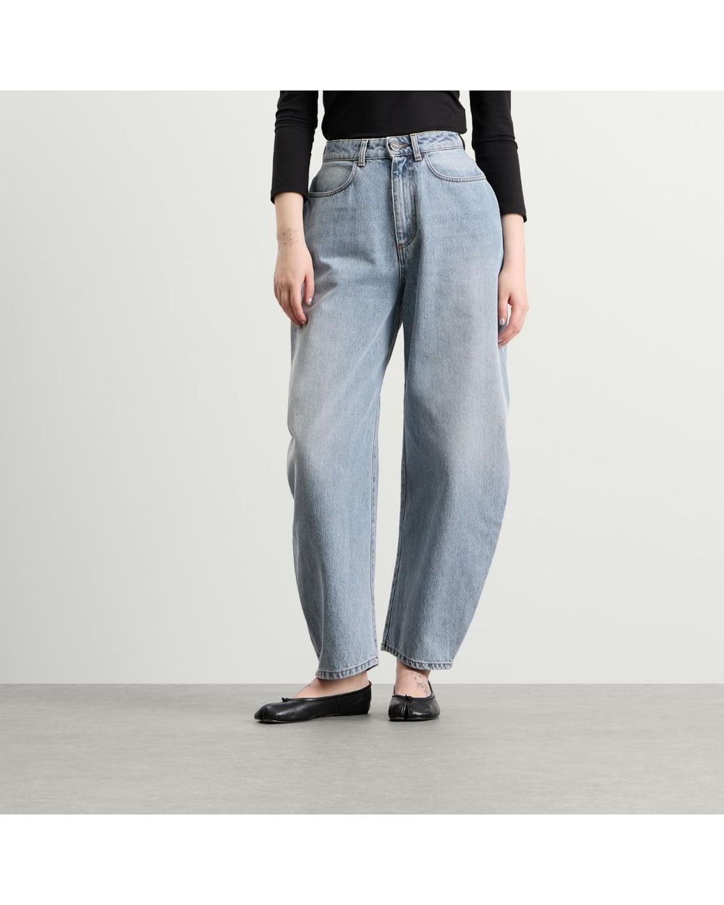 Rohe Blue High-Waist Sculptural Denim Jeans