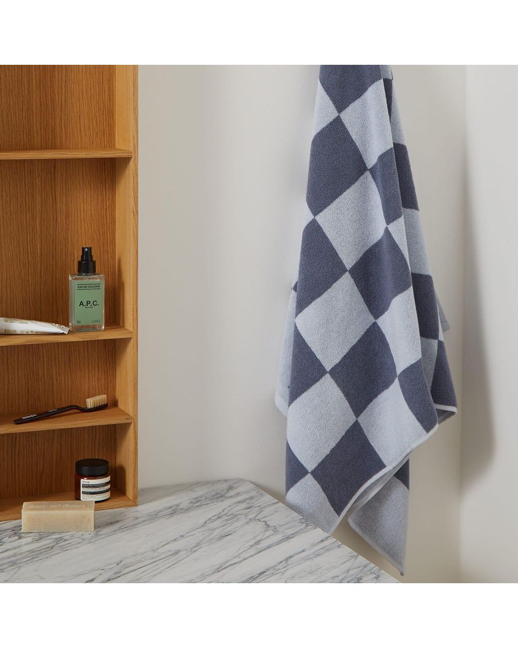 Hay Gray Check Bath Towel