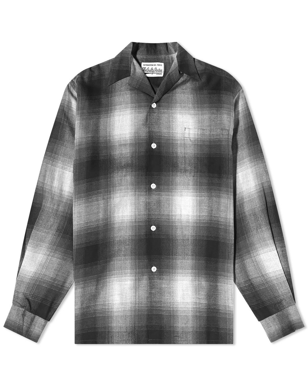 WACKO MARIA OMBRE CHECK OPEN COLLARSHIRT