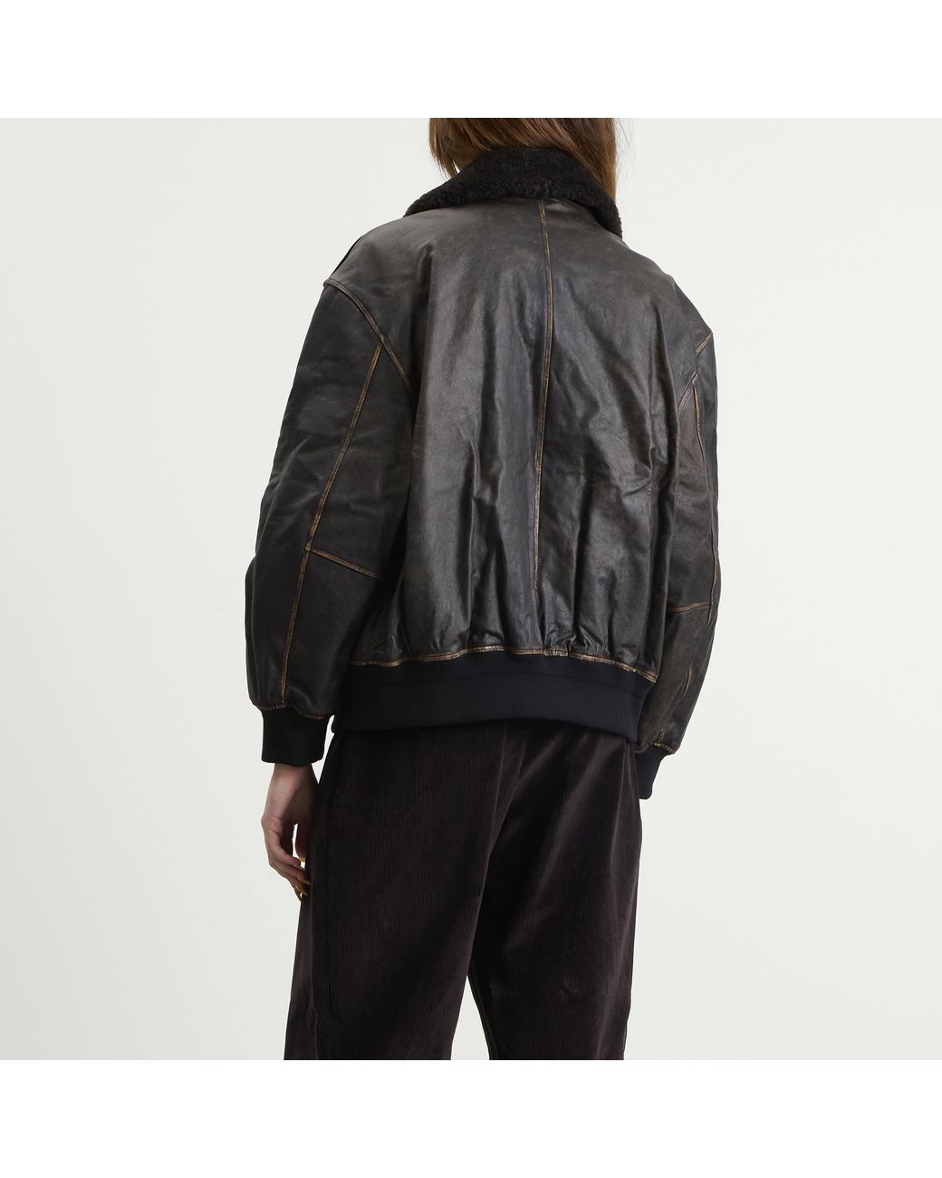 DUNST Black Detachable A-2 Leather Blouson