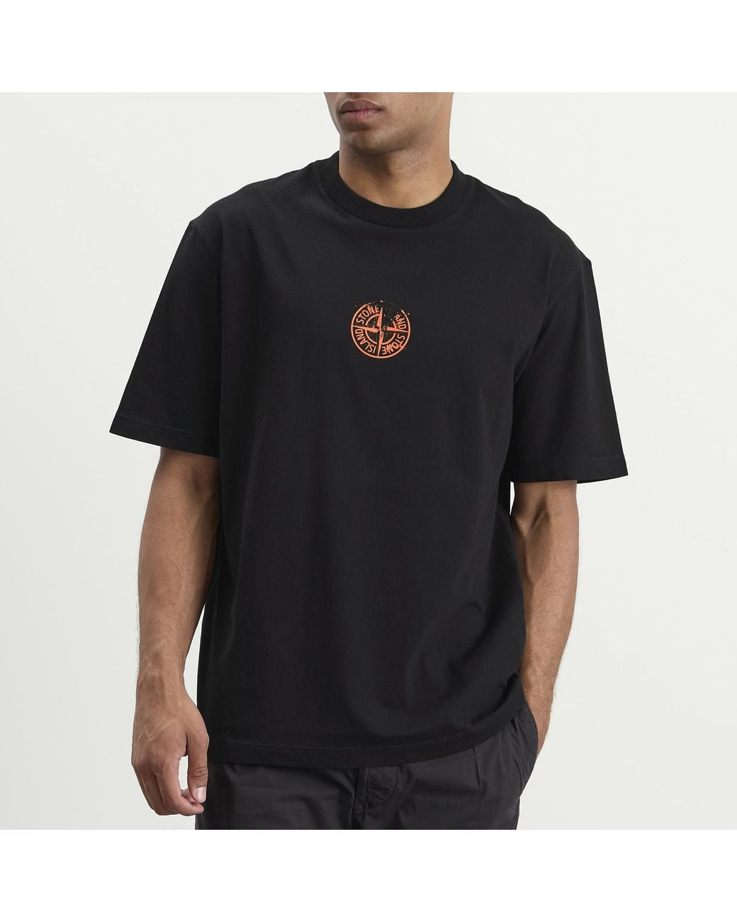 Stone Island Black Vertical Placement T-Shirt for men
