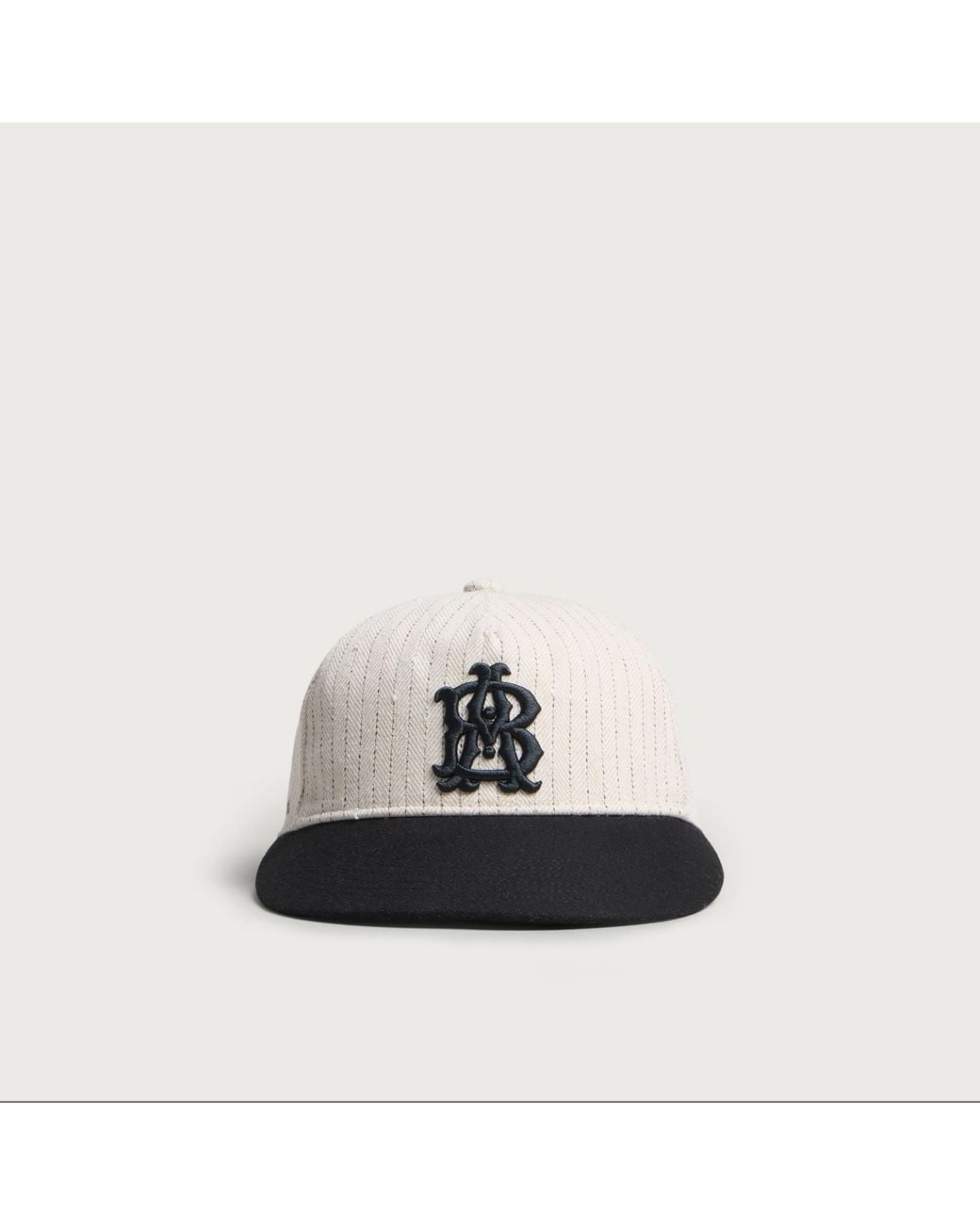 About Blank Black Monogram Pinstripe Cap for men