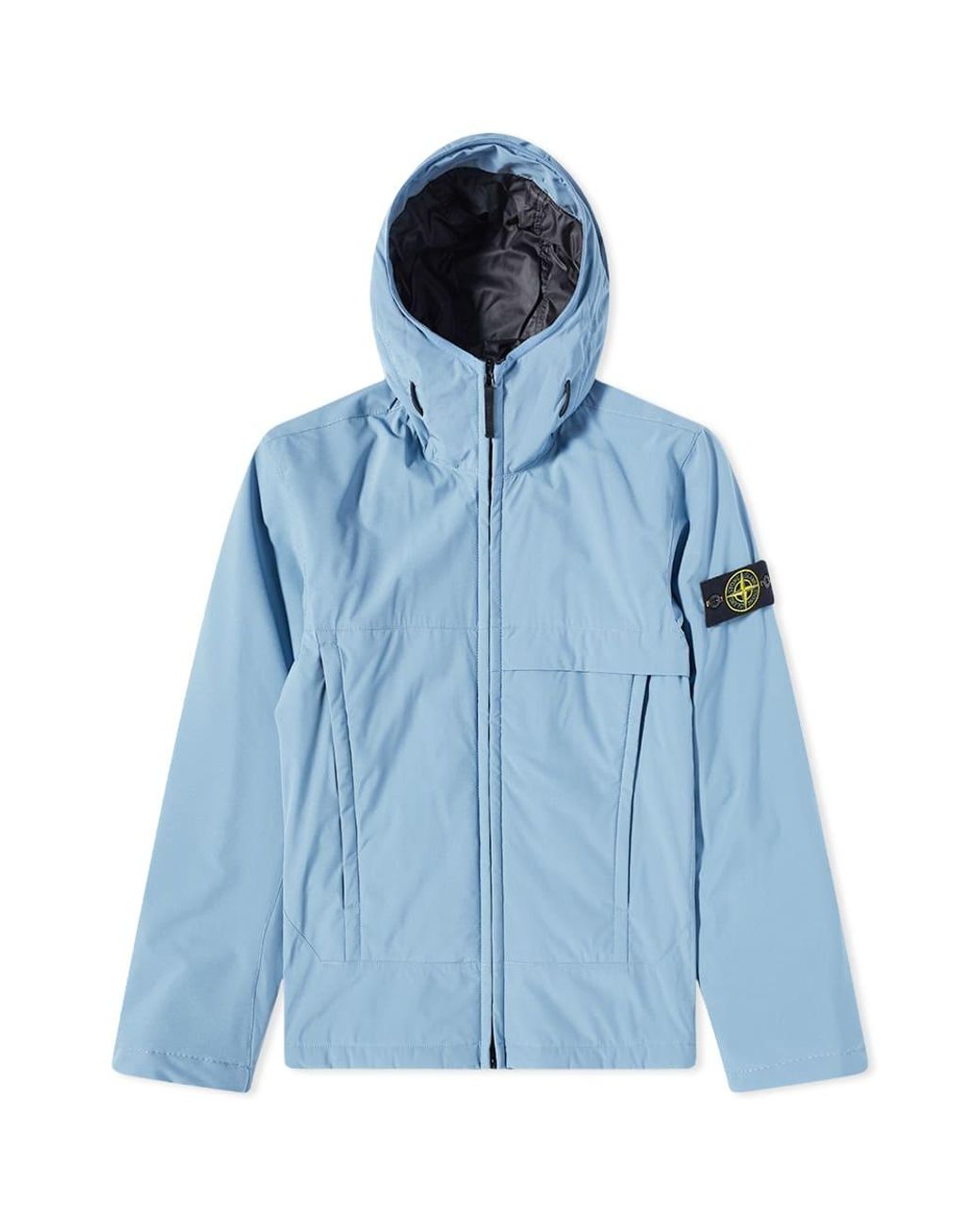 Stone Island Soft-shell Primaloft Hooded Jacket in Blue for Men | Lyst