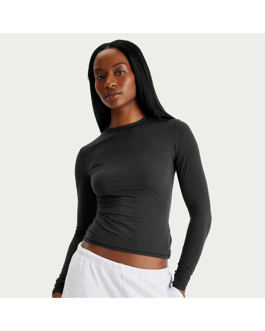 Skims Black Fits Everybody Long Sleeve T-Shirt