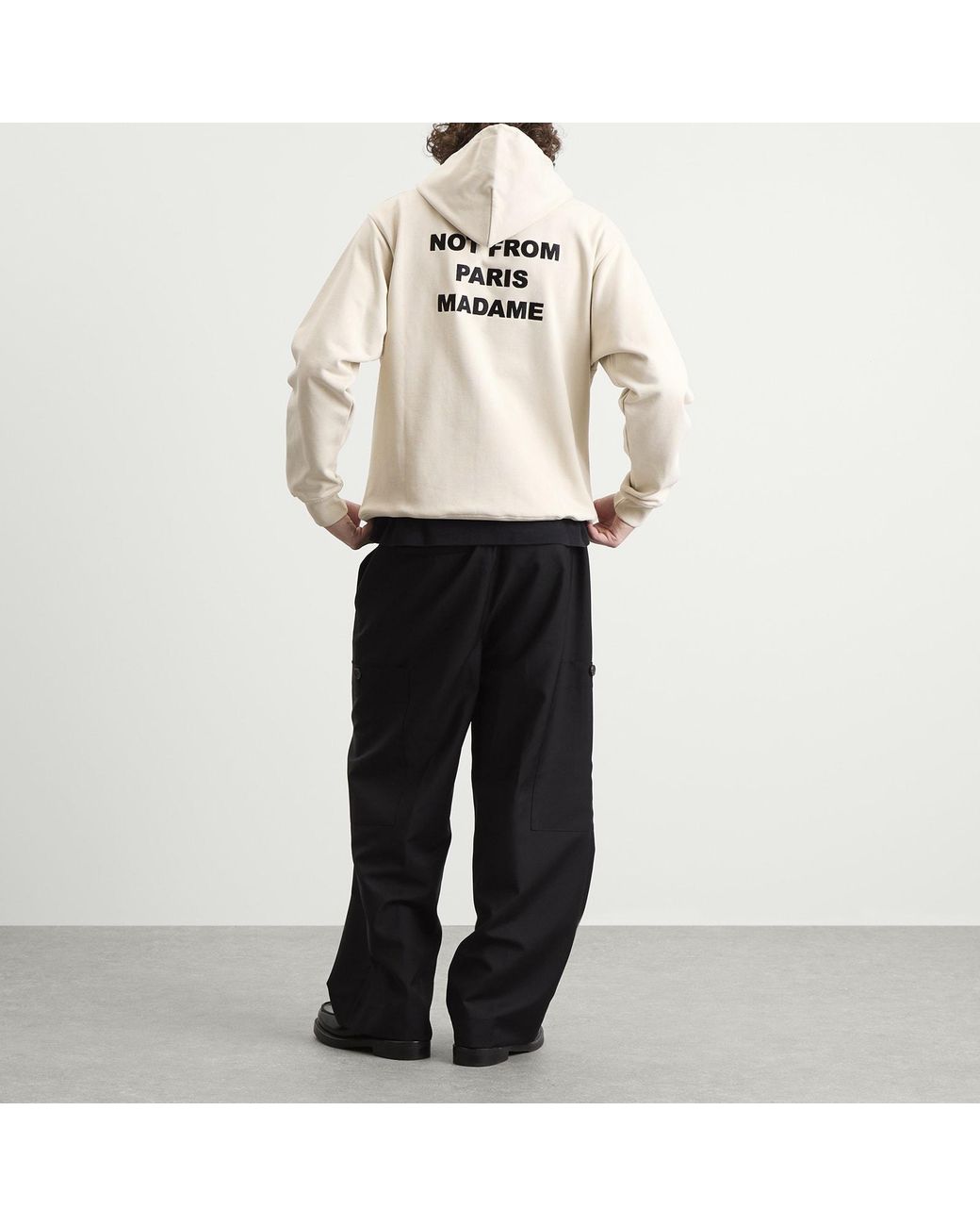 Drole de Monsieur White Not From Paris Madame Slogan Hoodie for men